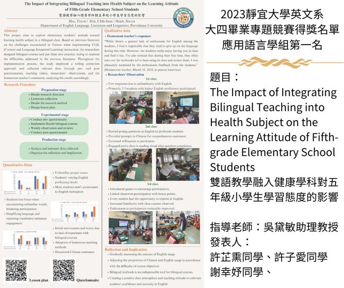 【公告】2024大四畢業專題競賽得獎名單圖片